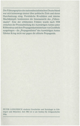 Propagandisten im Krieg: Die Presseabteilung des Auswärtigen Amtes unter Ribbentrop