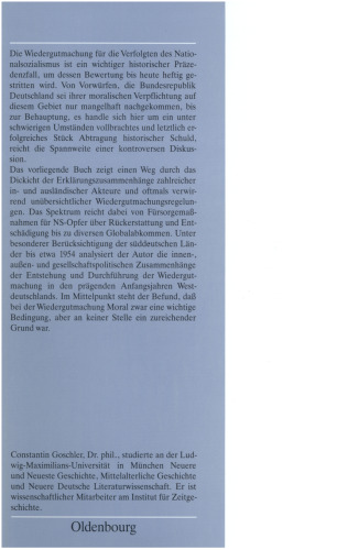 Wiedergutmachung: Westdeutschland und die Verfolgten des Nationalsozialismus 1945-1954