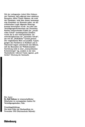 Maritimer Imperialismus: Seemachtideologie, seestrategisches Denken und der Tirpitzplan 1875 bis 1914