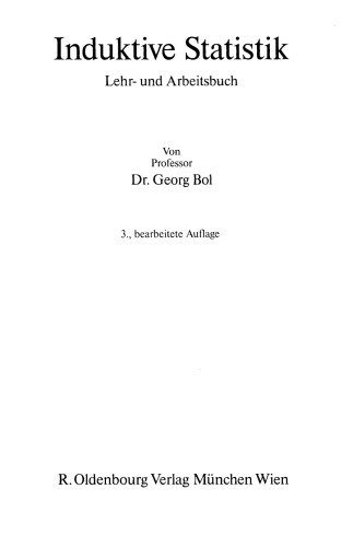 Induktive Statistik: Lehr- und Arbeitsbuch