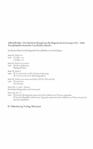 Das Reich im Kampf um die Hegemonie in Europa 1521-1648