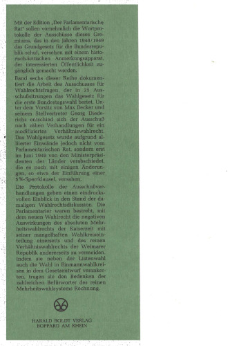 Der Parlamentarische Rat 1948-1949: BAND 6 Ausschuß für Wahlrechtsfragen