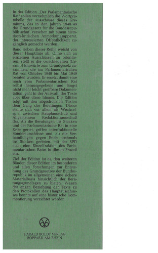 Der Parlamentarische Rat 1948-1949: BAND 7 Entwürfe zum Grundgesetz