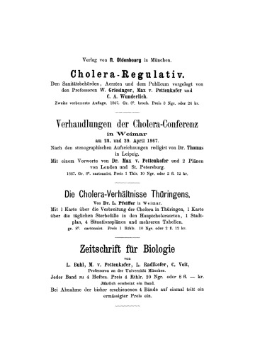 Die Cholera in Lübeck