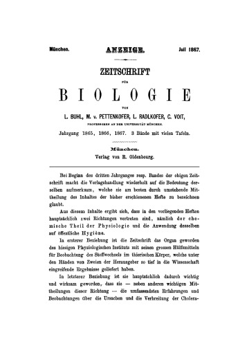Die Cholera-Verhältnisse Thüringens