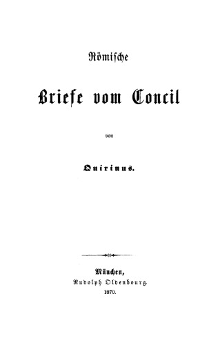 Römische Briefe vom Concil