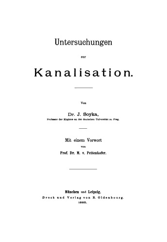 Untersuchungen zur Kanalisation