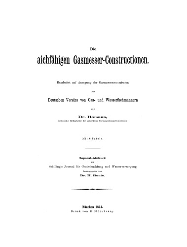 Die aichfähigen Gasmesser-Constructionen