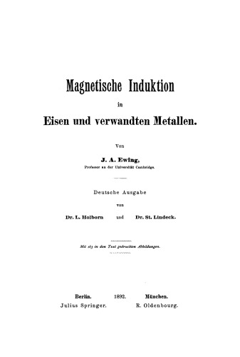 Magnetische Induktion in Eisen und verwandten Metallen