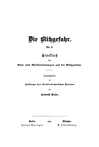 Die Blitzgefahr: Teil 2 Einfluß der Gas- und Wasserleitungen auf die Blitzgefahr