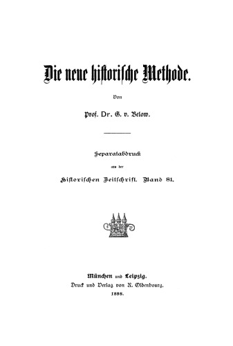 Die neue historische Methode
