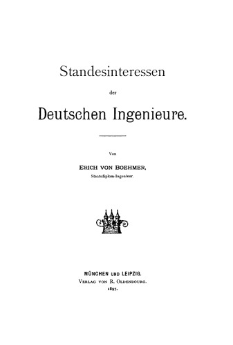 Standesinteressen der deutschen Ingenieure