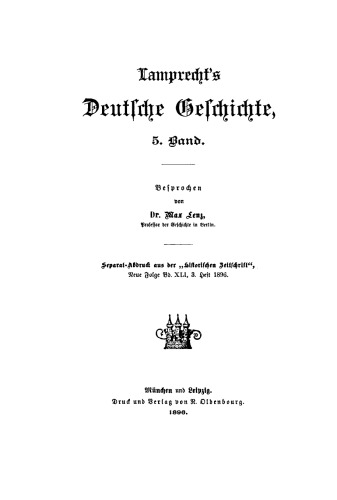 Lamprecht’s Deutsche Geschichte: 5. Band