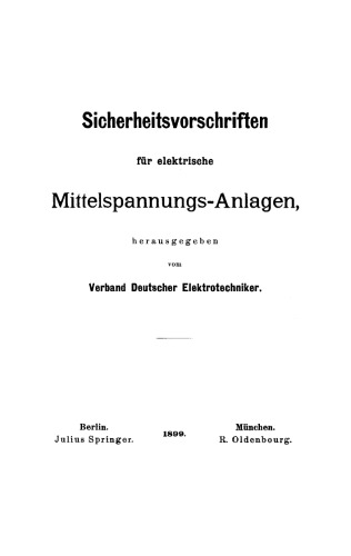 Sicherheitsvorschriften für elektrische Mittelspannungs-Anlagen