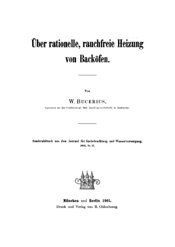 Über rationelle, rauchfreie Heizung von Backöfen