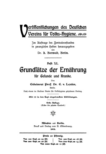 Veröffentlichungen des Deutschen Vereins für Volks-Hygiene