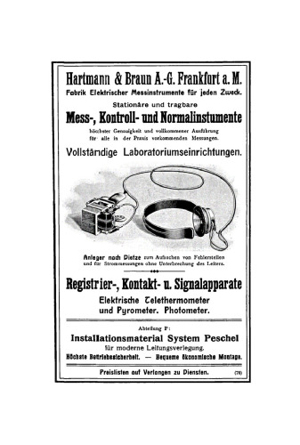 Elektrotechnisches Auskunftsbuch: Alphabetische Zusammenstellung von Beschreibungen, Erklärungen, Preisen, Tabellen und Vorschriften