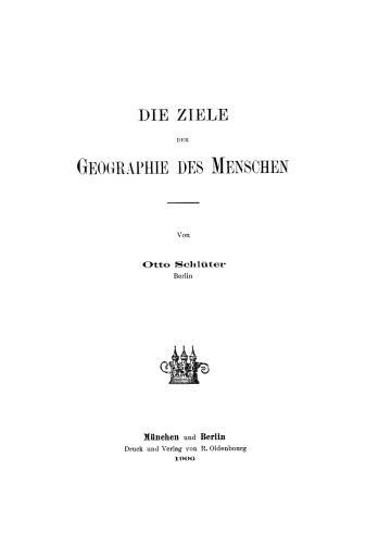 Die Ziele der Geographie des Menschen