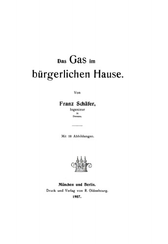 Das Gas im bürgerlichen Hause