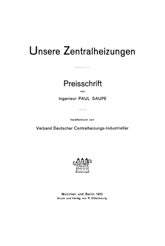 Unsere Zentralheizung: Preisschrift