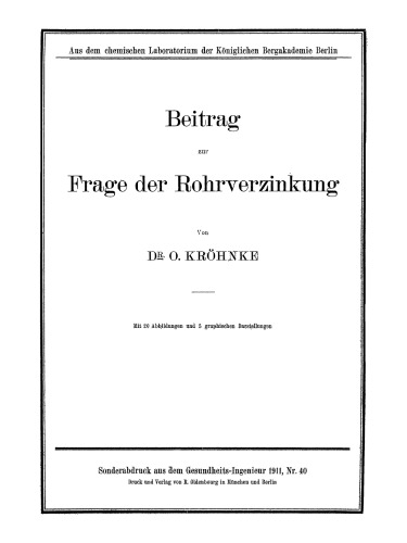 Beittrag zur Frage der Rohrverzinkung