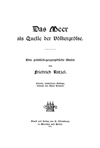 Das Meer als Quelle der Völkergröße: Eine politisch-geographische Studie