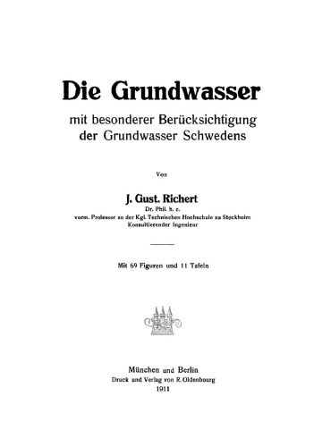 Die Grundwasser mit besonderer Berücksichtigung der Grundwasser Schwedens
