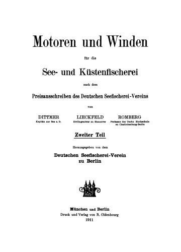 Motoren und Winden für die See- und Küstenfischerei: Teil 2