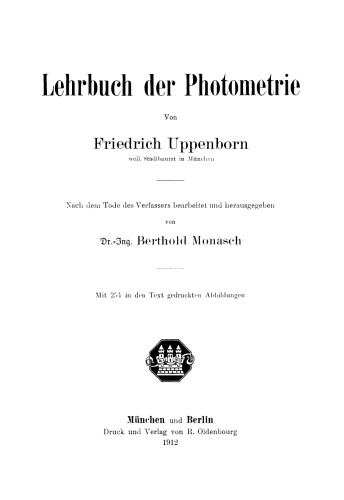 Lehrbuch der Photometrie