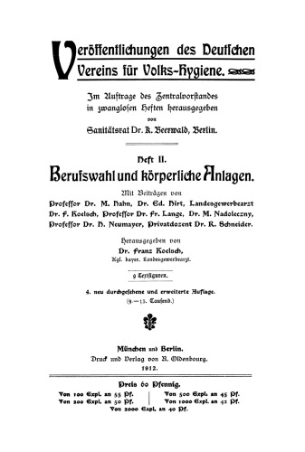 Berufswahl und körperliche Anlagen