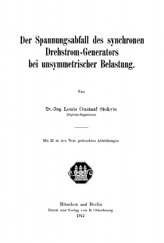 Der Spannungsabfall des synchronen Drehstrom-Generators bei unsymmetrischer Belastung