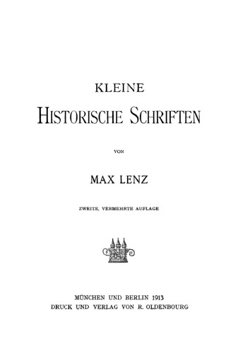 Kleine historische Schriften