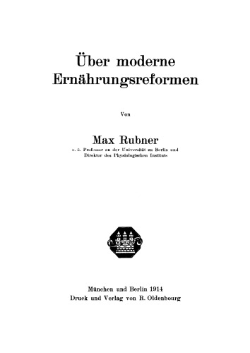 Über moderne Ernährungsreformen