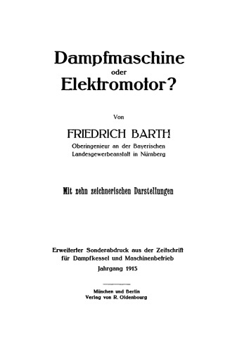 Dampfmaschine oder Elektromotor?
