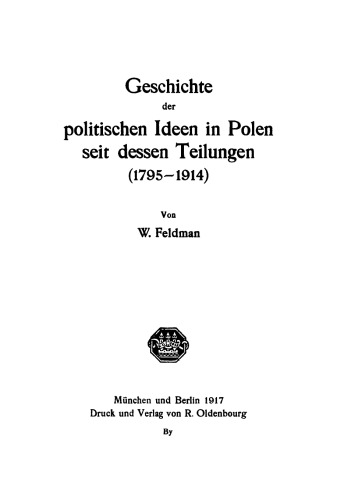 Geschichte der politischen Ideen in Polen seit dessen Teilungen (1795–1914)