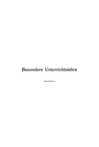 Besondere Unterrichtslehre