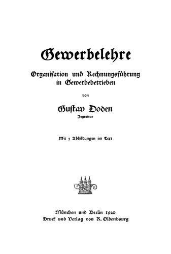 Gewerbelehre: Organisation und Rechnungsführung in Gewerbebetrieben