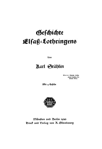 Geschichte Elsaß-Lothringens