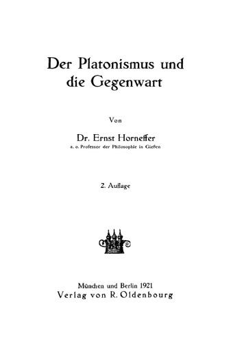 Der Platonismus und die Gegenwart