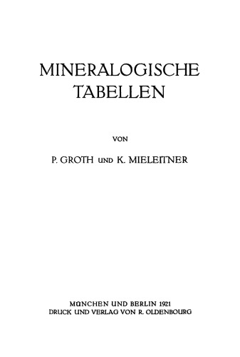 Mineralogische Tabellen
