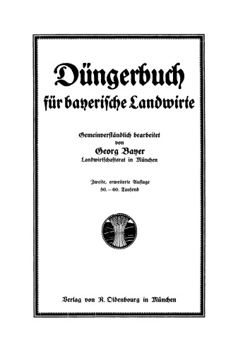 Düngerbuch für bayerische Landwirte