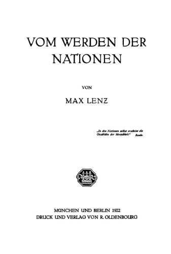 Vom Werden der Nationen