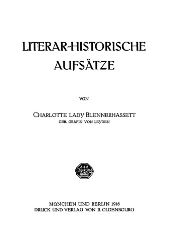 Literar-Historische Aufsätze