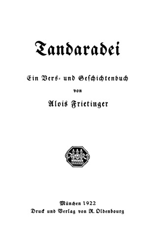 Tandaradei: Ein Vers- und Geschichtenbuch