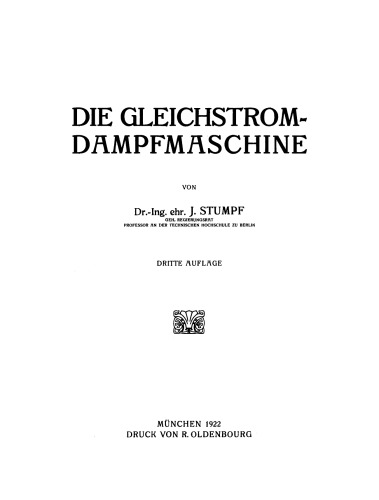Die Gleichstrom-Dampfmaschine