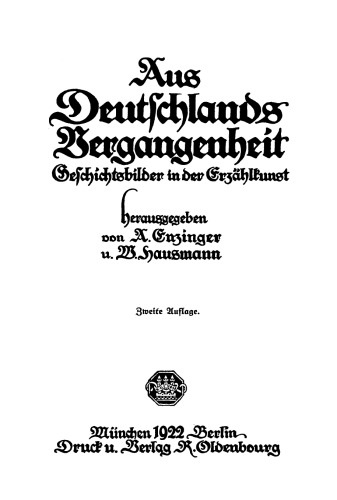 Aus Deutschlands Vergangenheit: Geschichtsbilder in der Erzählkunst