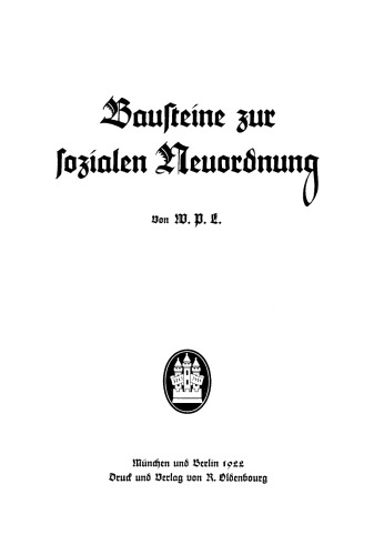 Bausteine zur sozialen Neuordnung