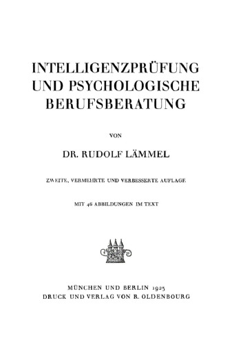 Intelligenzprüfung und psychologische Berufsberatung