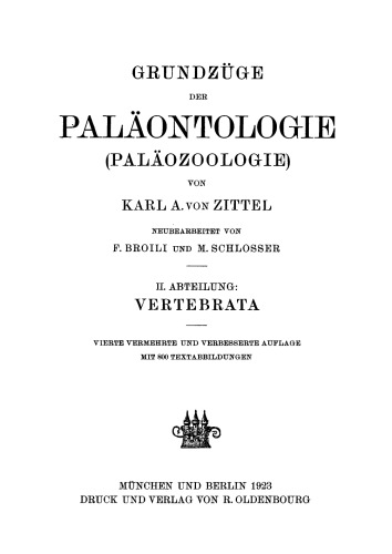 Grundzüge der Paläontologie: Abt. 2 Vertebrata