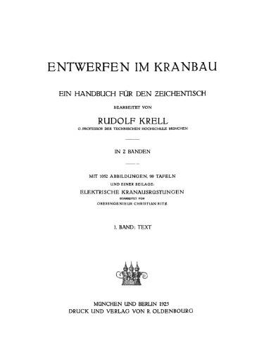 Entwerfen im Kranbau: Band 1 Text